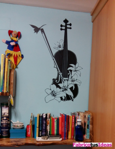Vinilo de pared en forma de violin-fabricotusideas